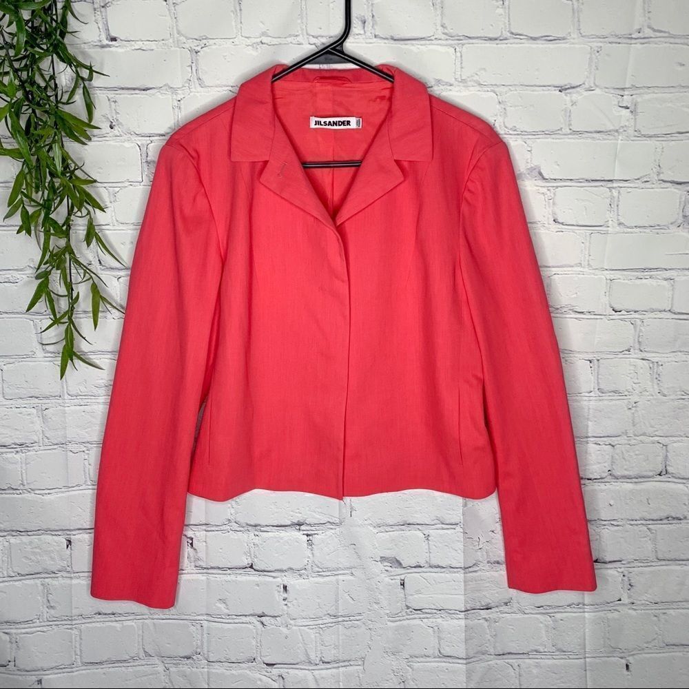 Jil Sander pink cropped button jacket blazer sz 40‎